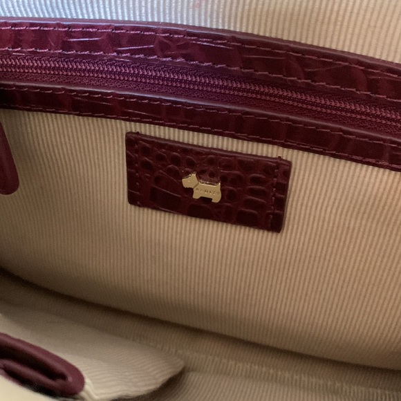 Radley London Burgundy Croc Embossed Cross Body Purse Bad Satchel EUC - Picture 6 of 16